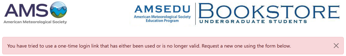 Account page with notice that the link is not available